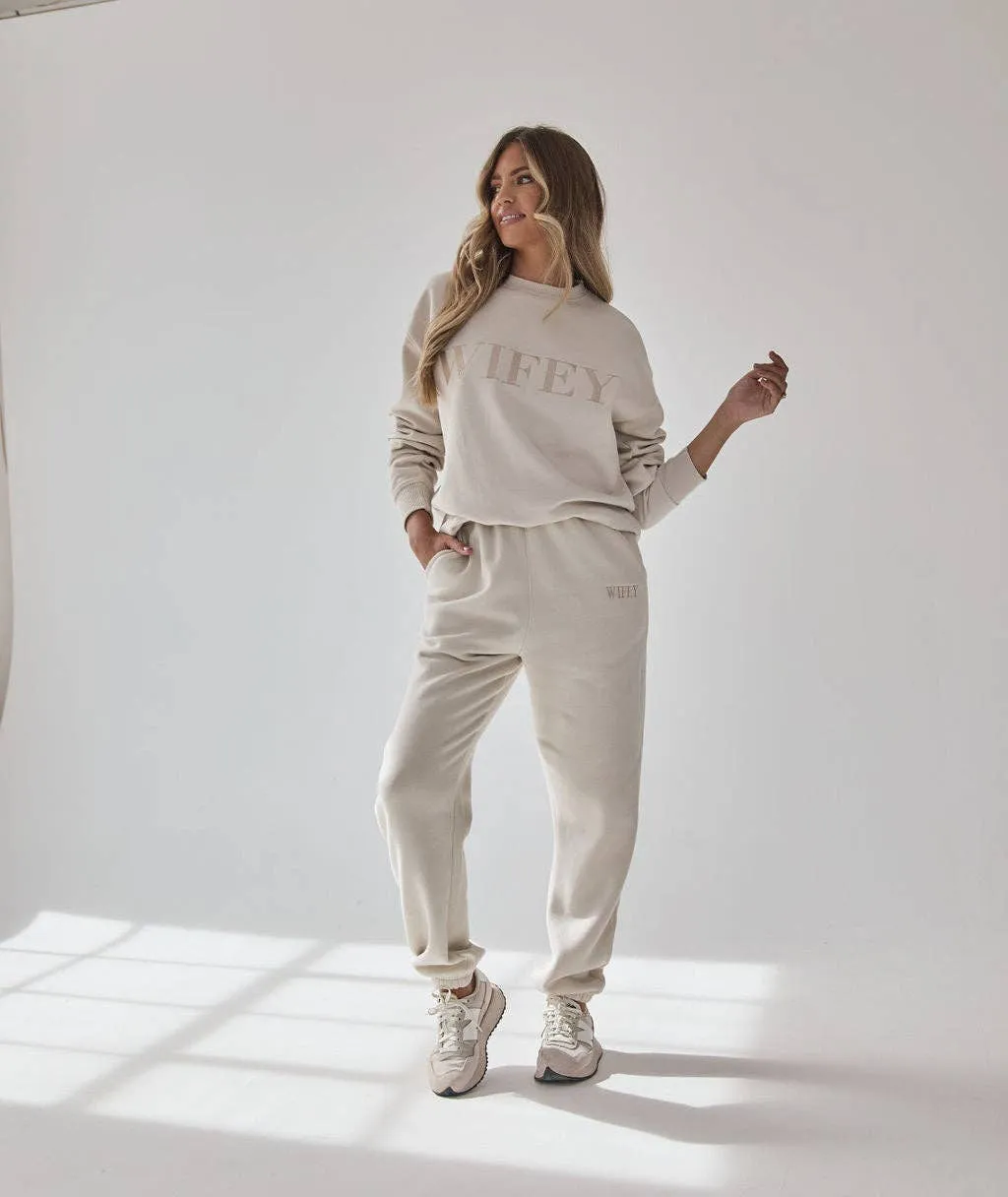 Wifey Statement Sweatpants - Champagne