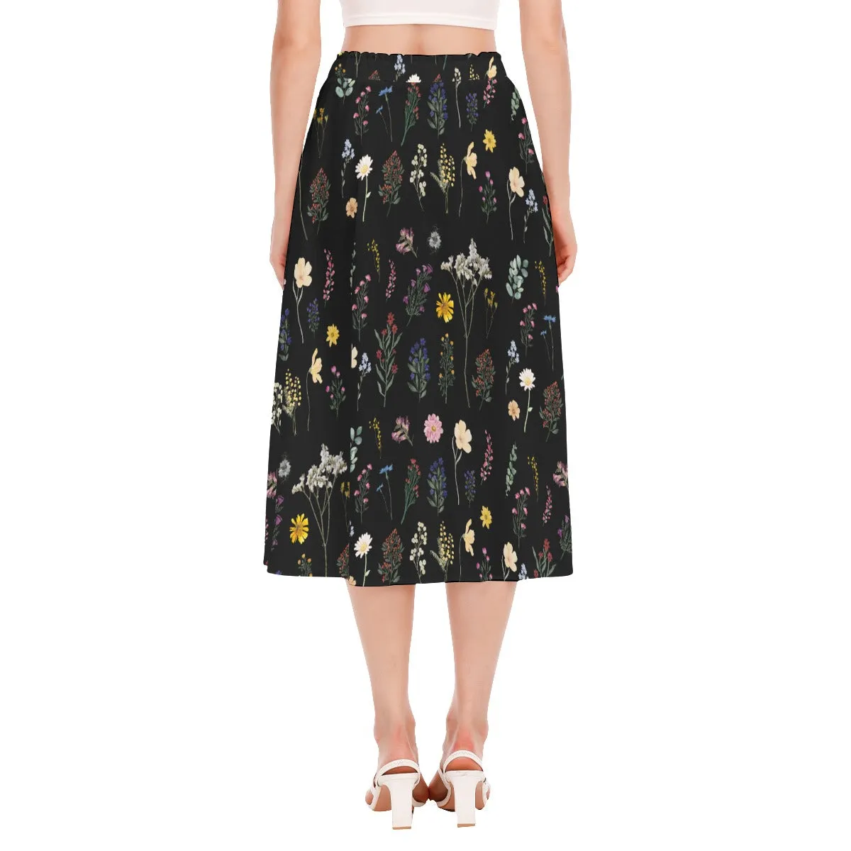 Wildflowers Black Skirt No Pockets up to 2XL (FWS)