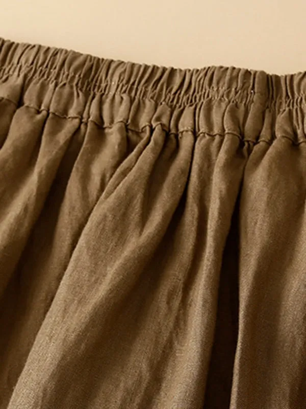 xakxx A-Line Loose Drawstring Elasticity Skirts
