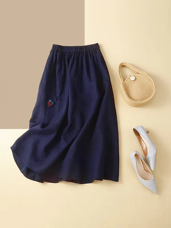 xakxx A-Line Loose Drawstring Elasticity Skirts