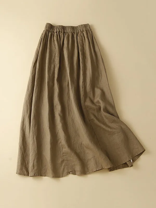 xakxx A-Line Loose Drawstring Elasticity Skirts