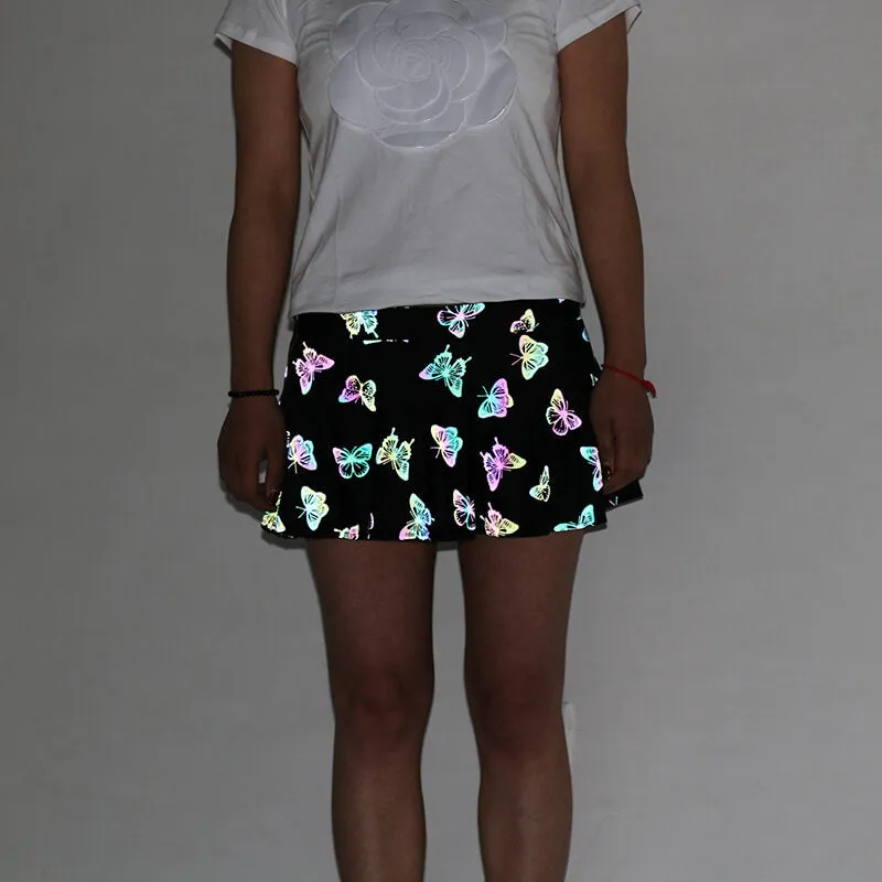 Zebra Print Spandex Reflective Skirt