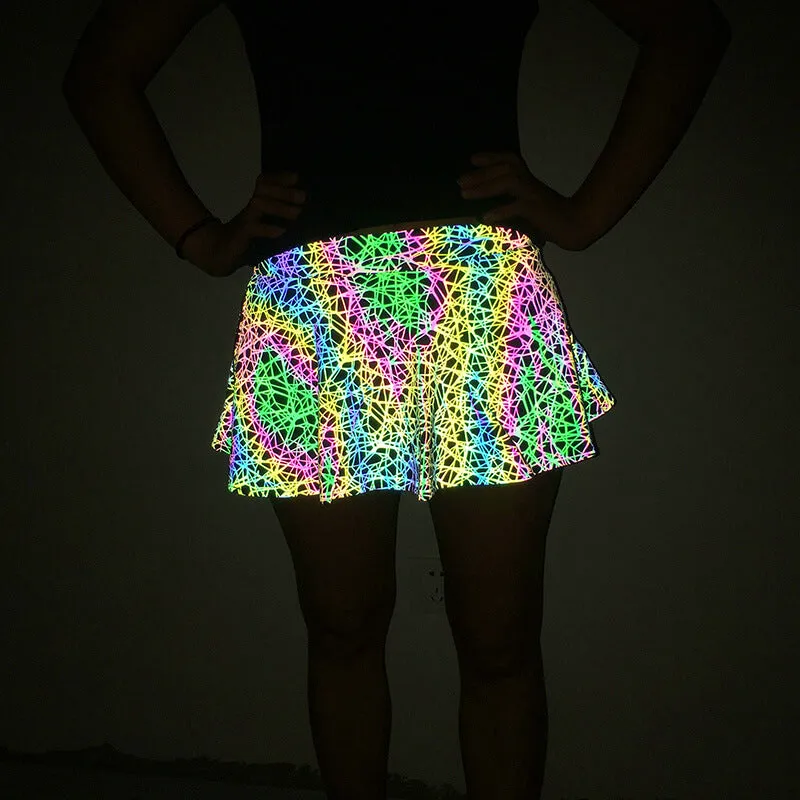 Zebra Print Spandex Reflective Skirt